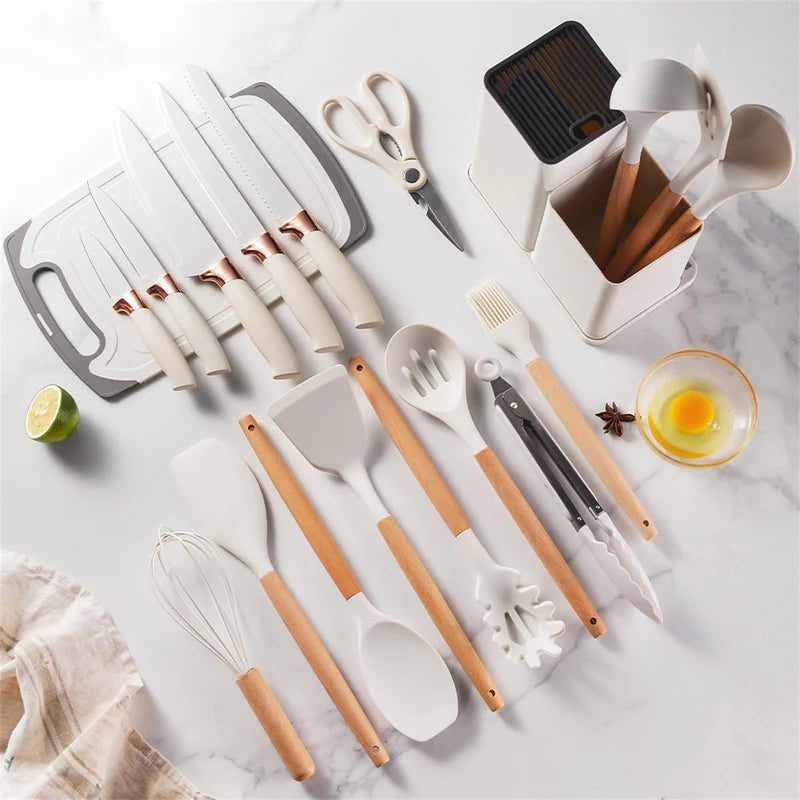 19-Piece Kitchen Utensil &amp; Knife Set